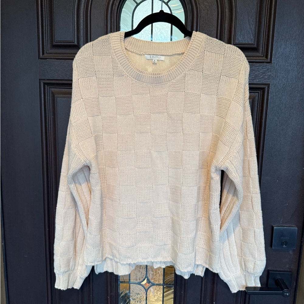Z Supply Cream Crew Neck Sweater with Relaxed Fit